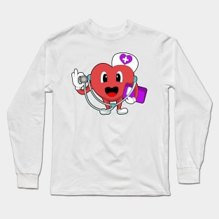 Nurse Heart Stethoscope Long Sleeve T-Shirt